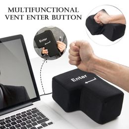 Anti-Stress Computer Huge Enter Key Big USB Keyboard Vent Button Pillow Desktop Stress Reliever Cushion USB Big Enter Key 240429