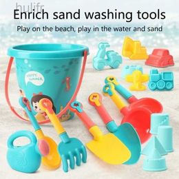 Sand Play Water Fun 13/18PCS Children Toys Summer Beach Game Sand Bucket Shovel Silicone Sandbox Cube Accessories Bag Outdoor Water Toys for Kids d240429