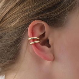 Uworld Nonadjustab Stylish Stainless Steel Trend Clipon Earrings Statement Waterproof Cuff Non Pierced Cartilage Jewellery 240418