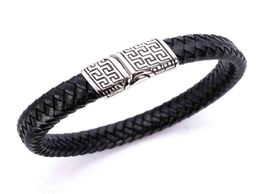 Palindrome Jewellery punk rock style bracelet carved palindrome buckle leather men039s Bracelet95344275766754