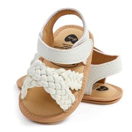 Sandals Baby Girls Hook And Loop Sandals Lightweight Non-Slip Comfy Crib Shoes For Newborn Infant Summer