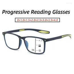 Sunglasses Unisex Ultralight Progressive Reading Glasses Fashion Women Men Anti-blue Light Multifocal Square Presbyopia Eyewear