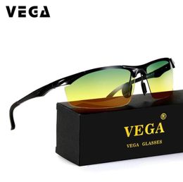 Cool Polarized Driving Sunglasses Men Aluminum Day Night Driver Glasses Semirimless Alloy Frame Yellow Lenses 22061496783