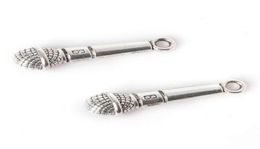 100pcslot Ancient Silver Alloy Music Microphone Charms Pendants For diy Jewellery Making findings 25x8mm5659764