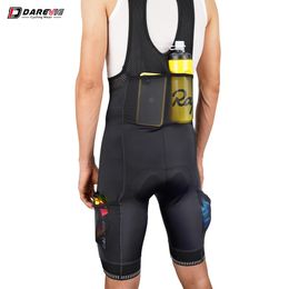 Darevie Bicycle bib shorts for men with 4 pockets 3D thin padded bicycle shorts with 5cm leg straps Pro team competition high-quality 6-hour cycling 240425