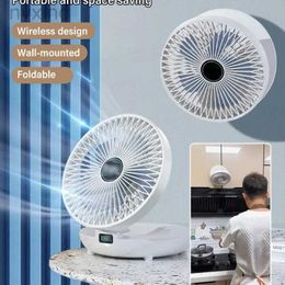 Electric Fans Household Dual-use Kitchen Fan Wall-Mounted Desktop Fan USB Charging Small Fan Mini Portable Electric Fans for Dormitory Office d240429