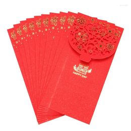 Gift Wrap 10PCS Chinese Red Envelopes Lucky Money Wedding Packet For Year (7X3.4 In)
