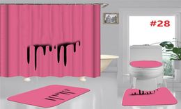 Tide Letters Toilet Seat Covers Bath Shower Curtains Set Non Slip Toilet Mats Fashion Bathroom Accessories Home Decor5975332
