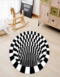 3D Home Carpet Black White Stereo Vision Mat Living Room Doormat Table Threedimensional Sofa Illusion Mat Home Decoration17653607