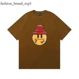 Designer Drawdrew T-shirt Smiling Face Pure Cotton Printed T-shirt Loose Sports Short Sleeve Men's and Women's Street Draw Cute Fashion T Shirt 5095