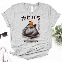 T-shirts Capybara T-shirt Womens Anime Y2K T-shirt Girls Street Twear Japanese graphic clothingL2404
