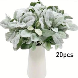 Decorative Flowers 20x Faux Ear Leaves Greenery For Home Office Bouquet Wedding