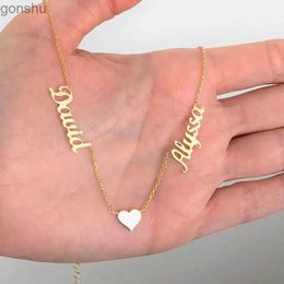 Pendant Necklaces Personalised Customization of Two Names Stainless Steel Name Necklace Love Family Name Pendant Friendship Necklace Lover JewelryWX