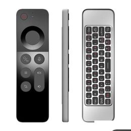 Keyboards W3 Wireless Air Mouse Tra-Thin 2.4G Ir Learning Smart Voice Remote Control With Gyroscope Fl Keyboard For Android Tv Box Dro Ot6Sk