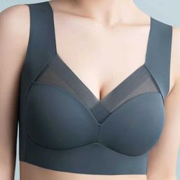 Bras 40-75kg Womens Bras Top Seamless Push Up Underwear Anti Sagging Comfortable Wire Fr Bralette Fitness Slp Vest Y240426