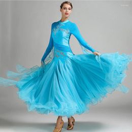 Stage Wear Ballroom Dance Dresses For Women Smooth Waltz Tango Great Swing Long Sleeve Outfit Party Modern Competition Dress