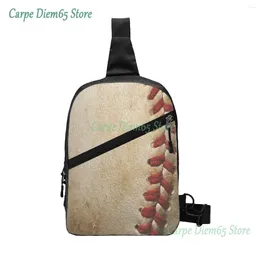 Backpack Sling Bag Vintage Baseball Sport Chest Package Crossbody For Cycling Travel Hiking