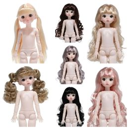 16 BJD Movable Joint Dolls 30cm Body Girls With Hair 22 Ball Jointed DIY Dress Up 240416