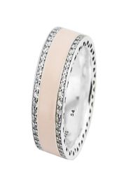 Pink hearts band rings 925 sterling silver spring fits for original style Jewellery 191024EN40 H8ale4322606