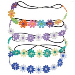 Bandanas 4pcs Girls Flower Headbands Daisy Hairbands Trendy Hair Accessories