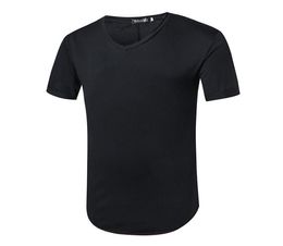 Online shopping solid black colour t shirt men 2017 V neck MXXL latest t shirt designs for men3341604