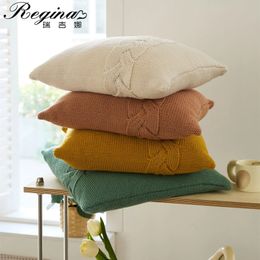 REGINA Brand Nordic Twist Design Pillow Case Soft Fluffy Acrylic Knitted Throw Cover Home Decorative Sofa Cushion 240428