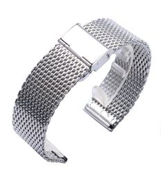 20mm 22mm Solid Milanese Mesh Stainless Steel Strap with Hook Buckle Classic Polished Silver Watch Band Strap9186348