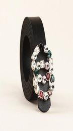 arrivals timelimited designers leather belt female fashion double o colorful crystals with black jeans summer dress wild access5354452