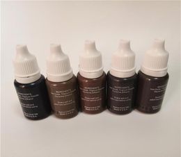 5pcs permanent makeup pigment micropigment tattoo ink 15mlbottle cosmetic manual eyebrow black brown mix color273t25196202340789