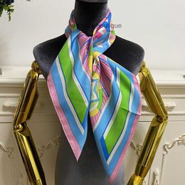 Womens 100% Twill Silk Square Scarf with Star Print Pattern 90x90cm