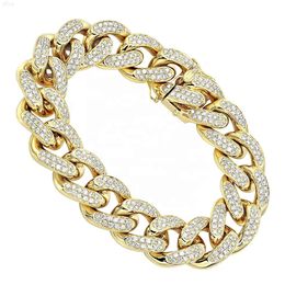 New Designed Hip Hop Jewellery All Mm Size Cuban Chain Bracelet Solid Gold Iced Out Cz Link Diamond