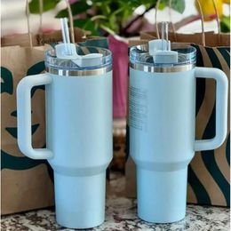 US Stock THE QUENCHER H2.0 Winter Pink Spring Blue TUMBLER 40 OZ 4 HOT 7 COLD 20 HRS ICED Cups 304 Swig Wine Portable Cup Flamingo Gg0429 0429