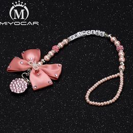 MIYOCAR Any name Colourful bling rhinestone pacifier clip holder dummy clip holder unique gift for baby 240423