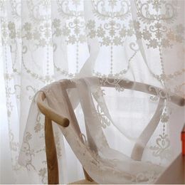 Curtain European Style Translucent Embroidered Window Screen Curtains For Living Dining Room Bedroom 1