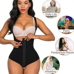 Women's Shapers High Compression Bodysuit Girdles with Brooches Bust for Daily and Post-Surgical Use Slimming Sheath Belly Women Fajas Shapewear Y240429