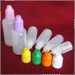 Simple Colourful Empty Plastic Dropper Bottles with Child Proof Bottle Caps and Needle Tips DHL Free