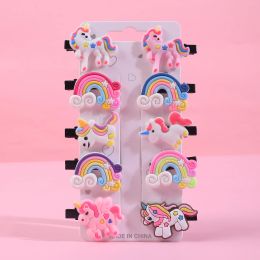 50pcs/lot New New Cute Cartoon Unicorn Hair Clips 여자를위한 화려한 달콤한 유니콘 헤어핀 아이 배레트 헤어 액세서리