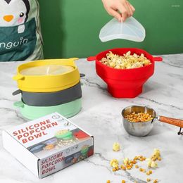 Bowls With Lid Popcorn Bowl Foldable Silicone Bucket Baking Tools Creative Microwave