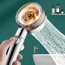 Set High Pressure Shower Head Water Saving Flow 360 Degrees Rotating with Fan Extension Showerhead Spray Nozzle Bathroom Accessories