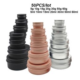 Candles 50pcs 5g 10g 15g 20g 30g 50g 60g Aluminum Tin Candle Jar Empty Metal Container with Screw Lids Lip Balm Pot Cream Box