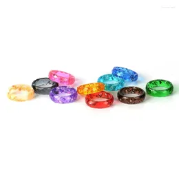 Cluster Rings Fashion Multi-style Neutral Foil Paper Ring Transparent Wood Resin Ly Designed Colored Women's