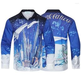 Men's Casual Shirts Beach Style Harajuku Hawaiian Casa Print Shirt Fitting Men Women Mens