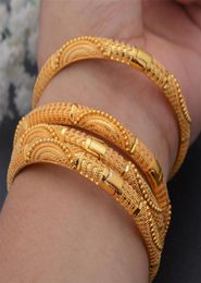 4pcs/Set 24K Dubai Gold Color African Bridal Wedding Bangles For Women S Arab Bracelet&Bangles Jewelry 2207023850109