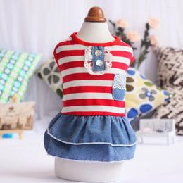 Dog Apparel Pet Dress Cat Clothes Accessories Denim Skirt Fashion Spring Summer