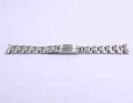 CARLYWET 19 20mm Stainless Steel Silver Middle Polish Hollow Curved End Solid Screw Links Watch Band Strap Old Style Bracelet267K2412915