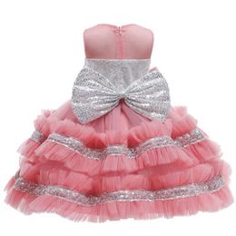 Girl's Dresses 1 2 3 4 5 Years Princess Baby Girls Sequin Wedding Party Tutu Dress Children Kids Christmas Costume Clothing With Big Bow