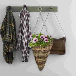 Vases Hanging Plant Pots Indoor Weaving Flower Baskets Floral Decor Square Cone Shaped Planter