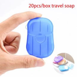 Set 60pcs Portable Bathroom Soap Slices Bath Hand Washing Slice Sheet Outdoor Travel Scented Foaming Soap Paper Portable Soap Dishes