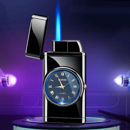 Business Design Lighter High Quality Custom Blue Flame Torch Lighter Men Adjustable Watch Lighter