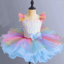 Stage Wear Children's Romantic Ballet Dress Girl Performance Jazz Costumes Kids Swan Lake Ballerina Sweet Sequined Dance TUTU Balle